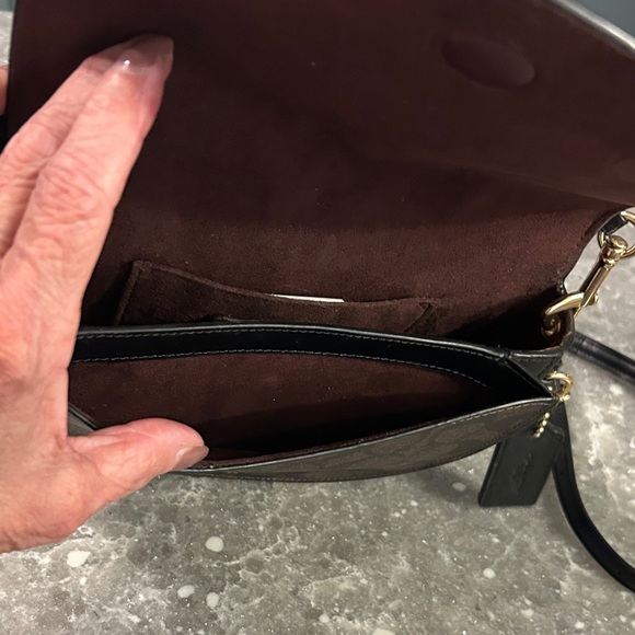Coach Black and Brown Signature Crossbody Bag - Picture 5 of 6